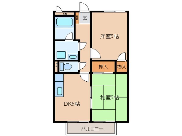 上横須賀駅 徒歩6分 2階の物件間取画像